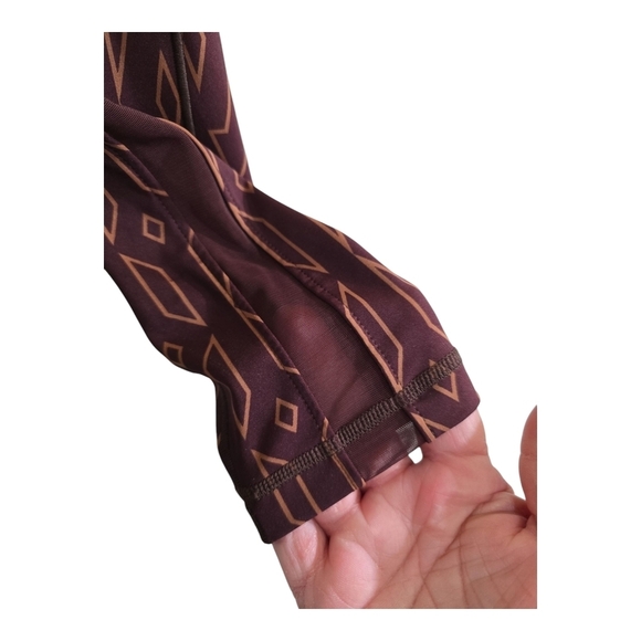 adidas x IVY PARK Burgundy Monogram Sheer Panel Leggings XS - Picture 5 of 9